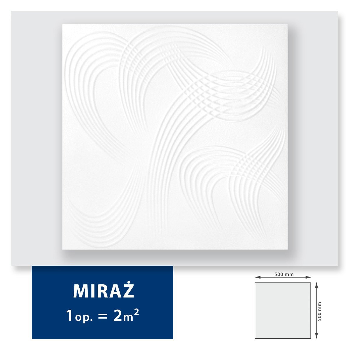 Panneau Décoratif  Miraz blanc 50m²- 200 pièces