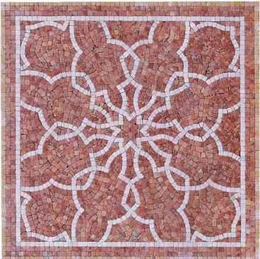 Mosaïque MM 026 en marbre, travertin, onyx et ardoise