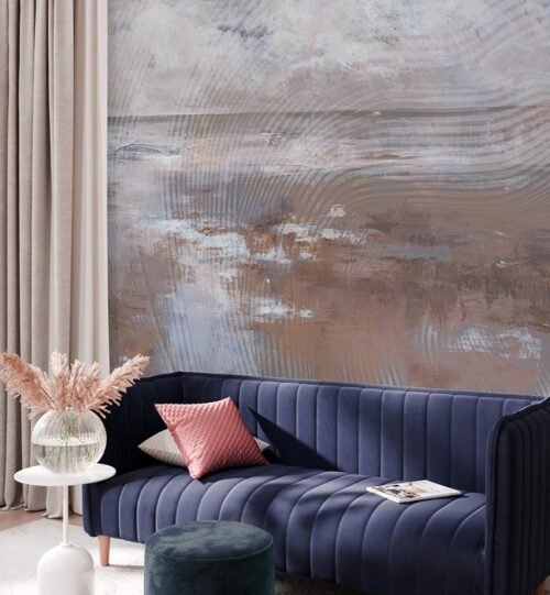 Papier peint Maunder 3 bleu rose multicolore