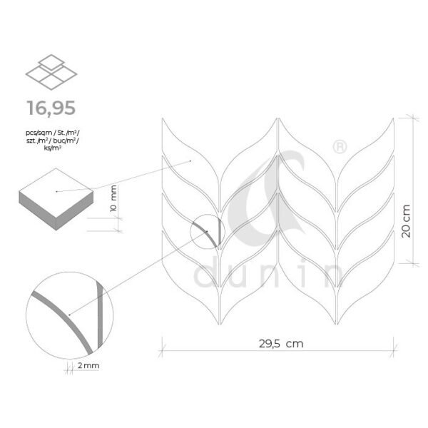 Mosaïque Calamus blanc de Carrare en marbre naturel pour mur et sol