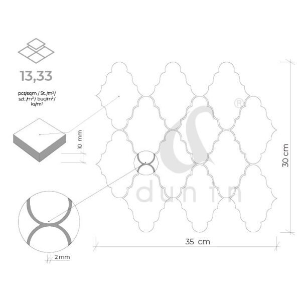 Mosaïque Carrara White Crest en marbre blanc poli pour sols et murs