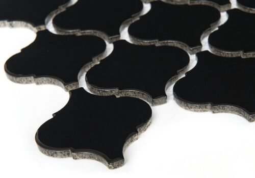 Mosaïque en grès cérame noir avec motif arabesco