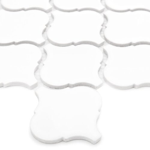 Mosaïque en grès cérame blanc avec motif arabesco