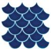 Mosaïque grès cérame Aruba 88 bleu, motif écaille de poisson