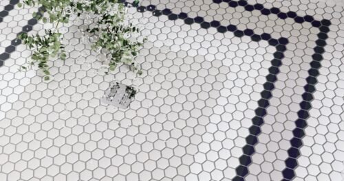 Carrelage hexagone cendre mat pour murs et sols