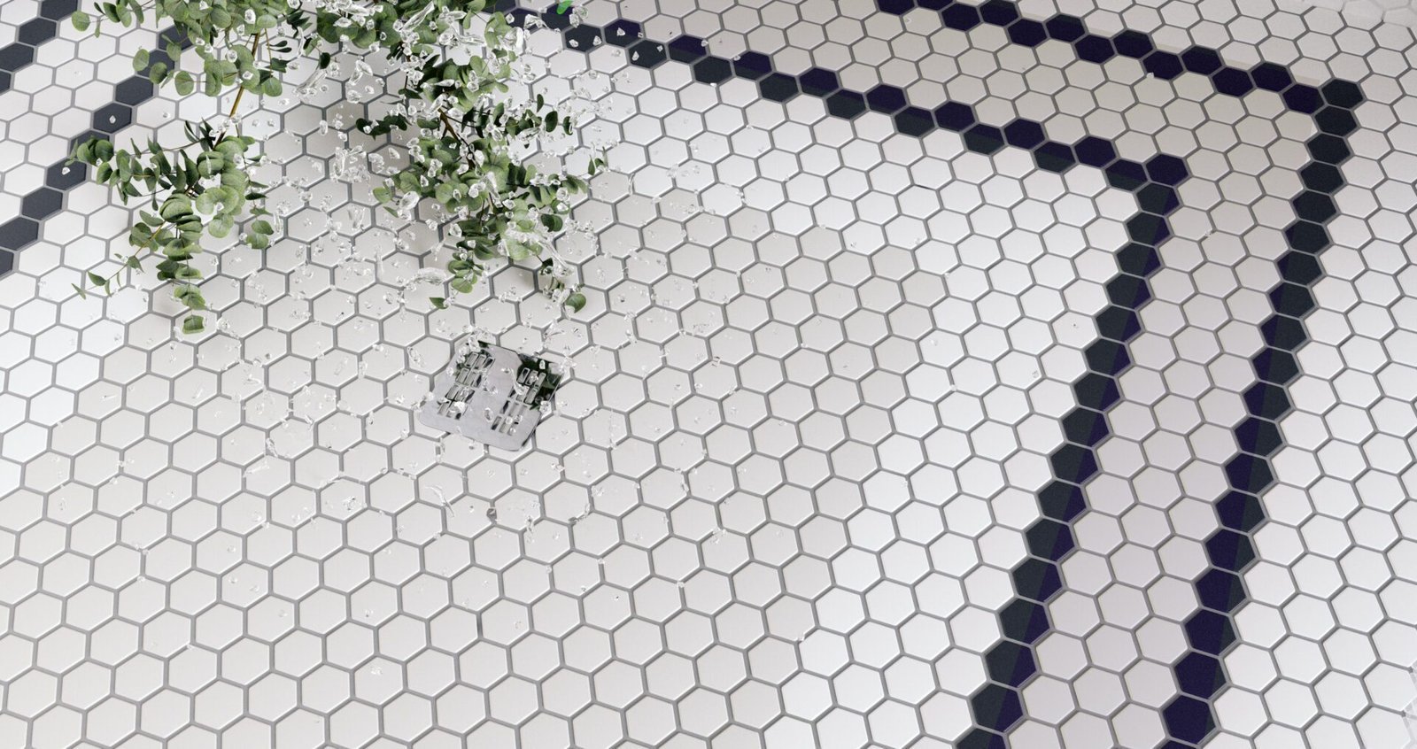 Carrelage Mini Hexagone Cendre mat — vue ambiance