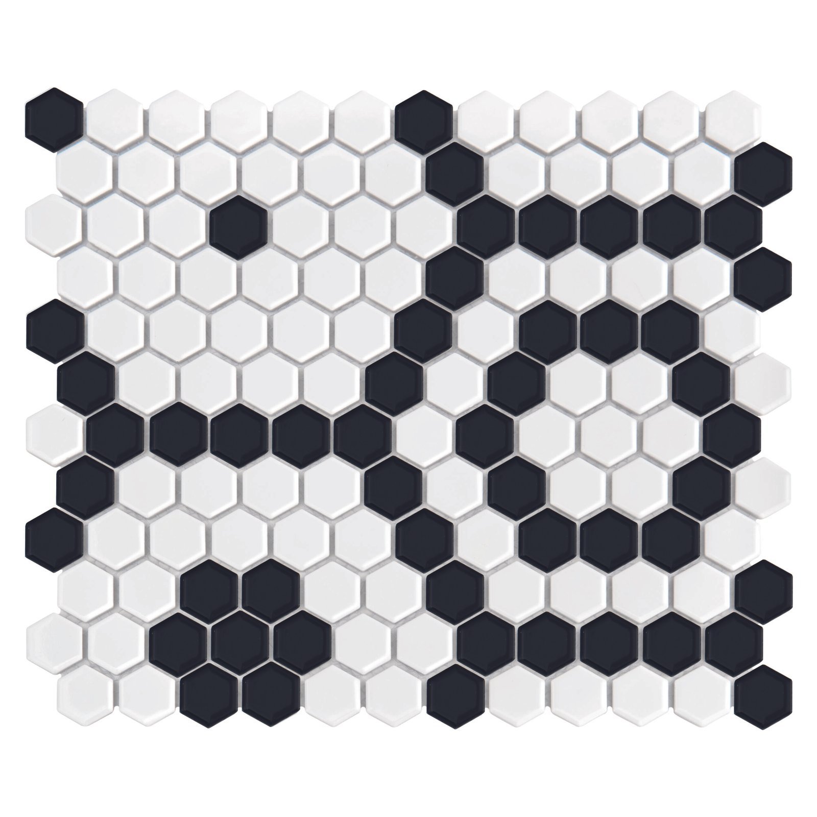 Carrelage Mini Hexagone Abeille Noir et Blanc