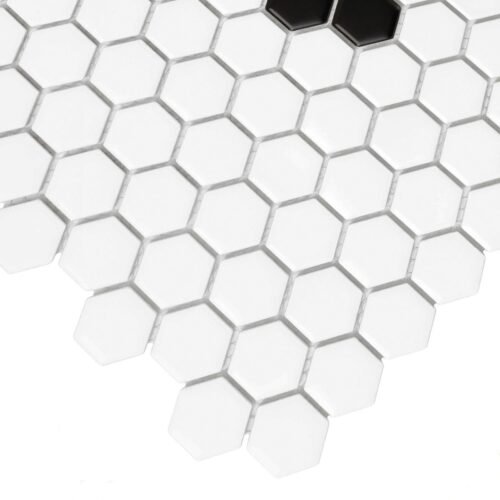Carrelage hexagonal noir mat Beetle en grès cérame