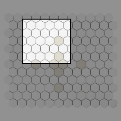 Échantillon mini hexagone Cleo mat pour mosaïque murale décorative