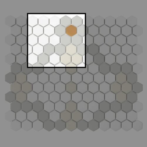 Mini-Hexagon-Compass-matt_sample-1.jpg Échantillon de mosaïque hexagonale Compass Matt pour mur