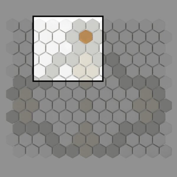 Échantillon de mosaïque hexagonale Compass Matt pour mur