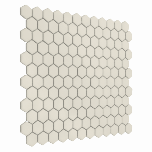 Carrelage hexagone beige mat en grès cérame pour mur et sol