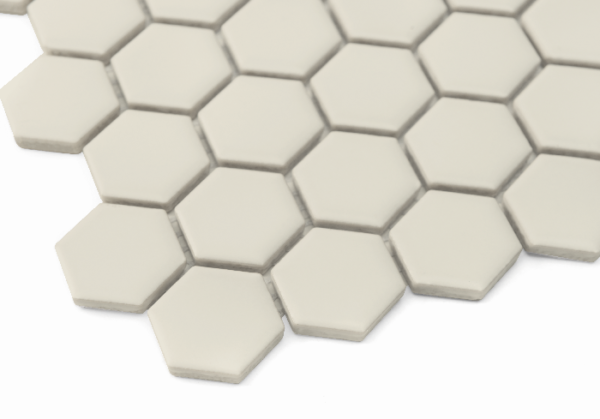 Carrelage hexagone beige mat en grès cérame pour mur et sol