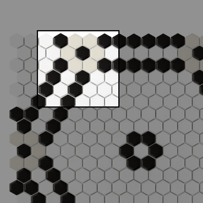 Échantillon Mini Hexagon Doublehex Black matt