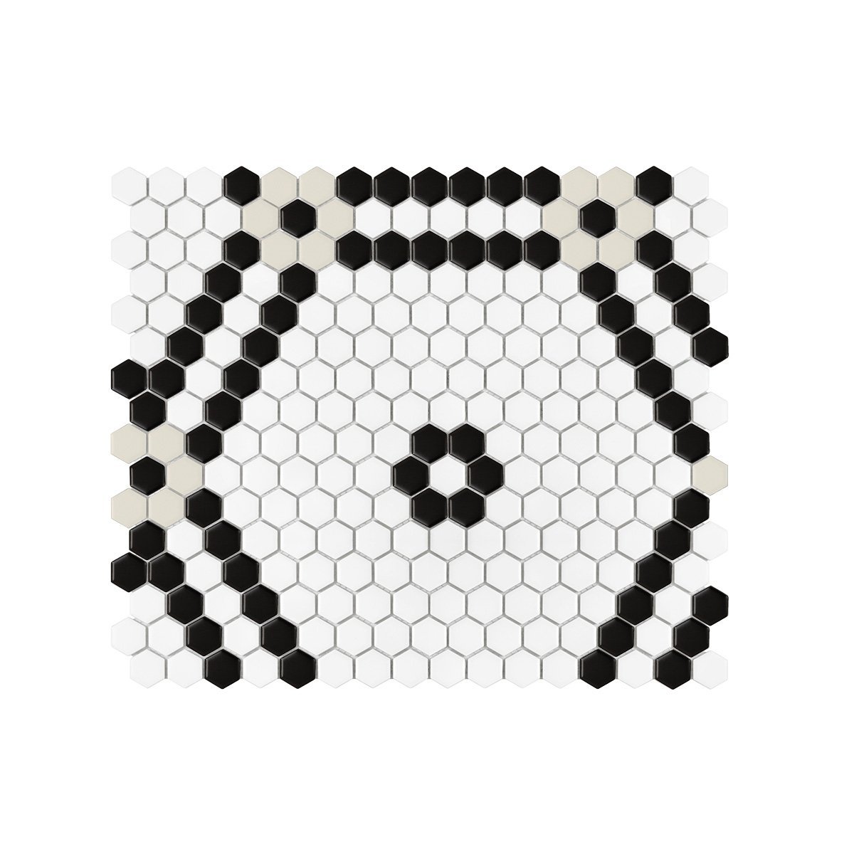 Carreau hexagone Mini Hexagone Doublehex Noir mat