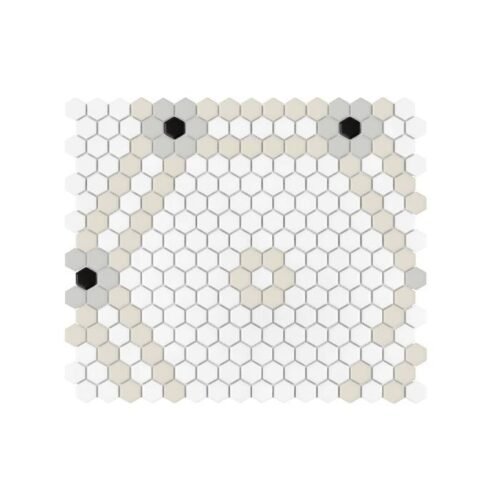 Carreau grès cérame hexagonale mate Doublehex en teinte neutre