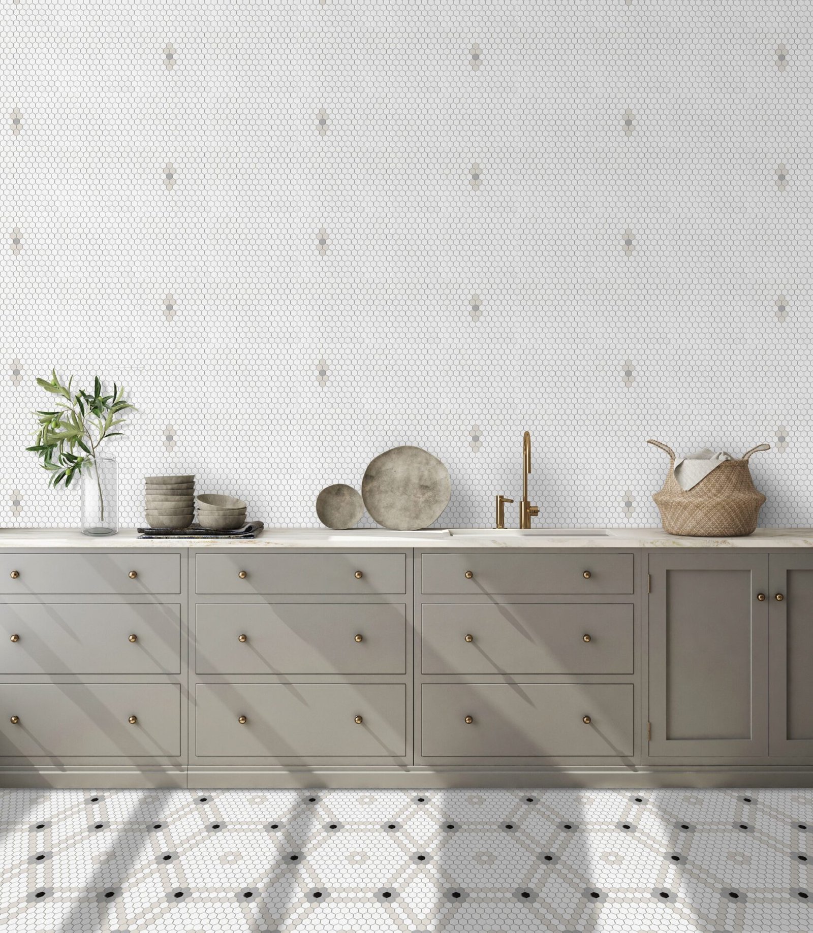 Carrelage hexagonal Mini tapis de coccinelle — vue ambiance