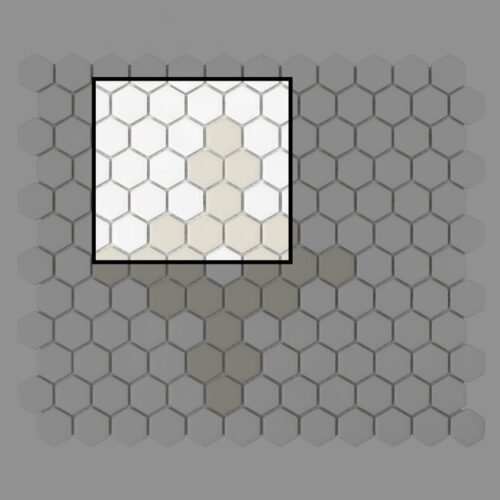 Mini-Hexagon-Floret-matt_sample-1.jpg Échantillon de mosaïque hexagonale Floret matte pour murale