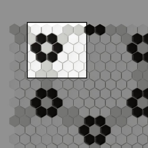 Mini-Hexagon-Garland-Black-matt_sample-1.jpg Échantillon de mosaïque hexagonale noire mat pour décoration murale