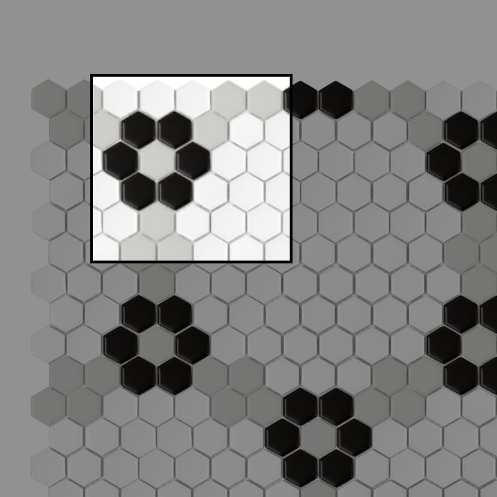 Échantillon Mini Hexagon Garland Black matt