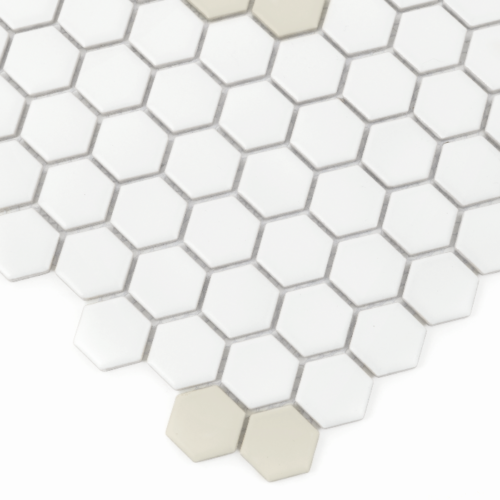 Carrelage grès cérame hexagonal mat Rombdance Coton
