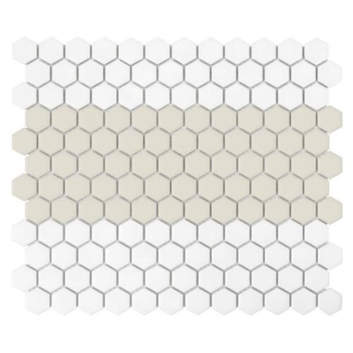 Carrelage hexagonal mini rayures finition mate 1.C
