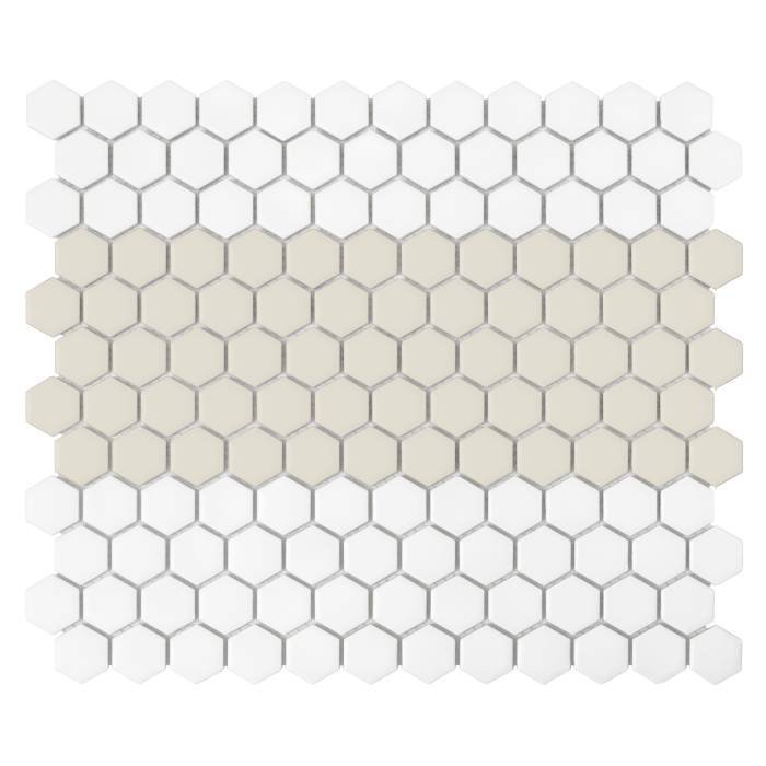 Carrelage hexagonal Mini rayures hexagonales 1.C mat