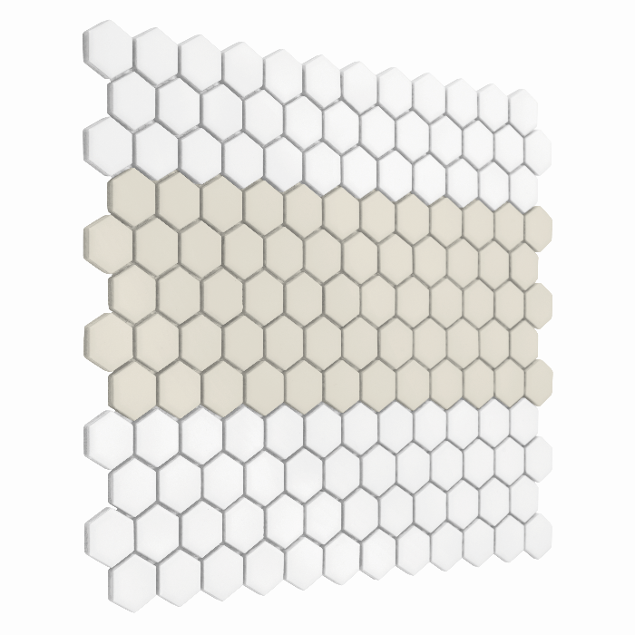 Carrelage hexagonal Mini rayures hexagonales 1.C mat — vue ambiance