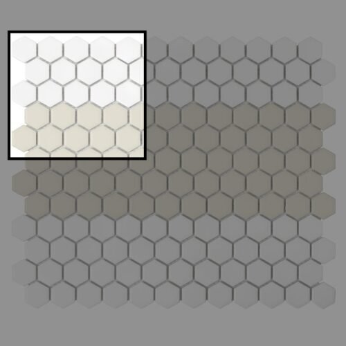 Échantillon mini mosaïque hexagonale Stripe 1.C matte pour mur