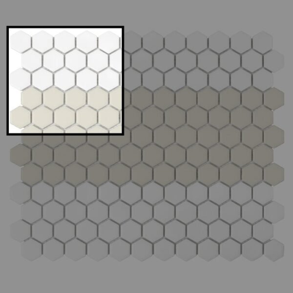 Échantillon mini mosaïque hexagonale Stripe 1.C matte pour mur