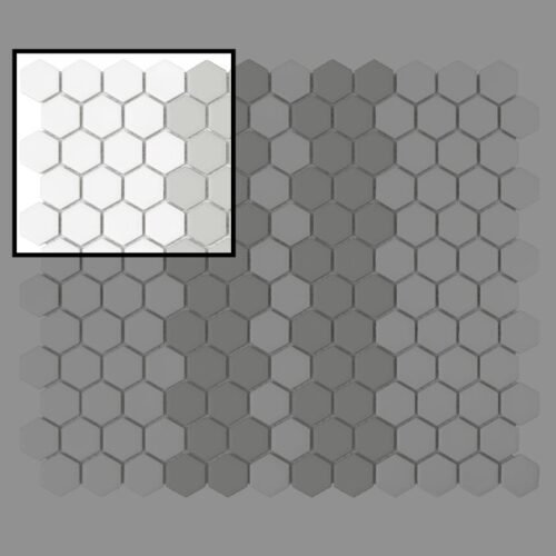 Échantillon de mosaïque hexagonale STRIPE 2.1.A pour carrelage mural