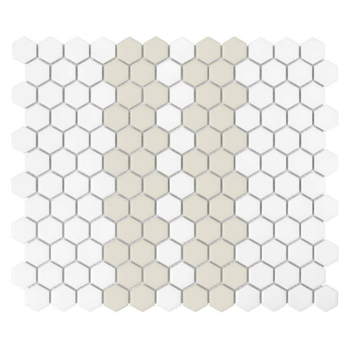 Carrelage hexagonal Mini rayures hexagonales 2.1.C mat