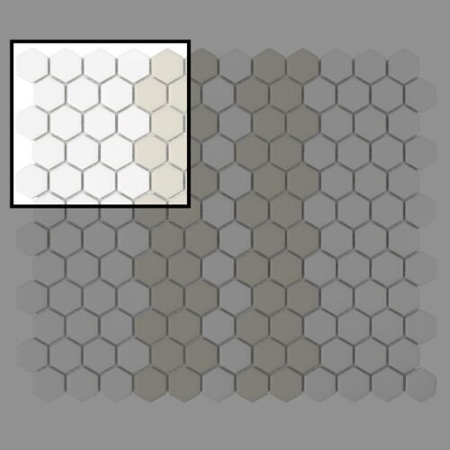 Échantillon mini mosaïque hexagonale Stripe 2.1.C matte