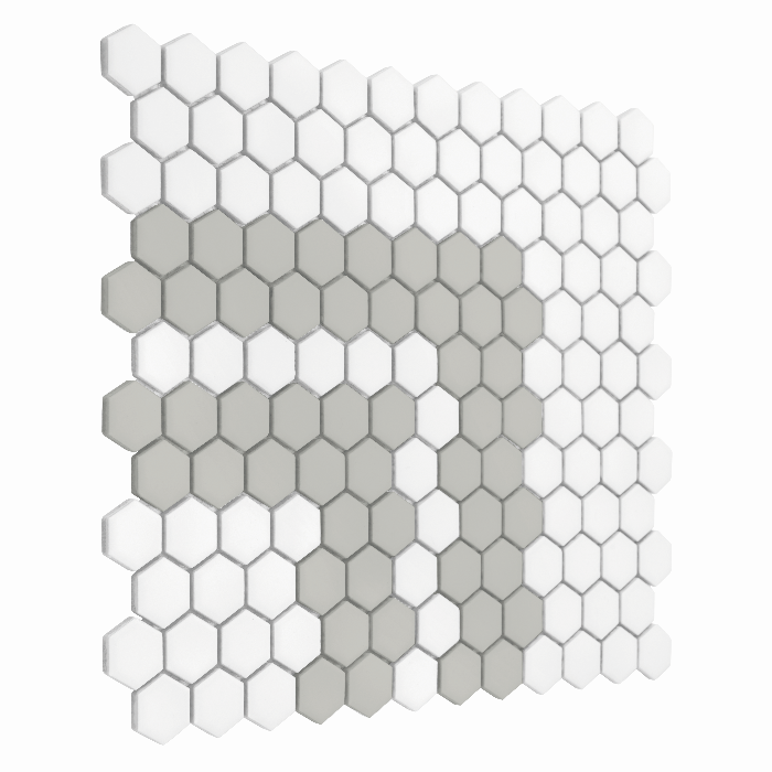 Carrelage hexagonal mini rayures 2.2.A mat — vue ambiance