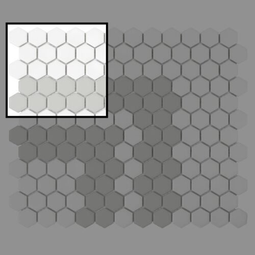 Échantillon mosaïque hexagonale matt STRIPE 2.2.A