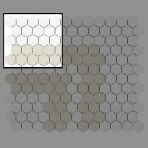 Échantillon mini mosaïque hexagonale STRIPE 2.2.C mat