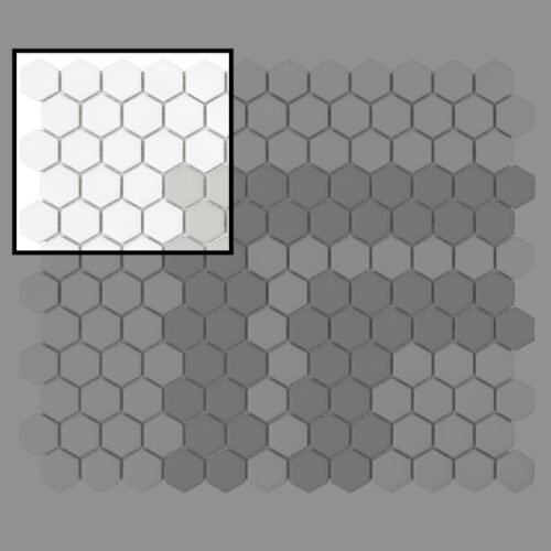 Échantillon mosaïque hexagonale matt STRIPE 2.3.A pour mur