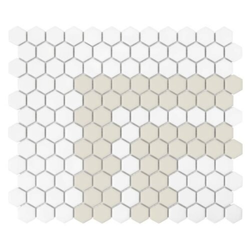 Carrelage hexagonal mini rayures 2.3.C mat en grès cérame