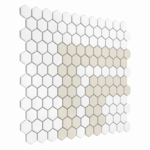 Carrelage hexagonal mini rayures 2.3.C mat en grès cérame