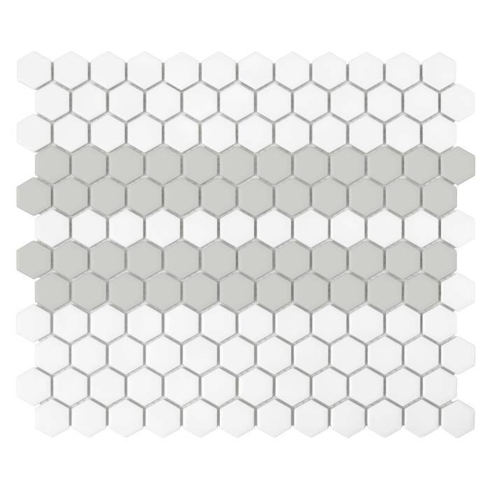Carrelage hexagonale mini rayures mat