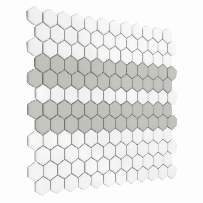 Carrelage hexagonale mini rayures mat — vue ambiance