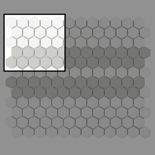 Échantillon de mosaïque hexagonale STRIPE 2.A mat pour carrelage mural