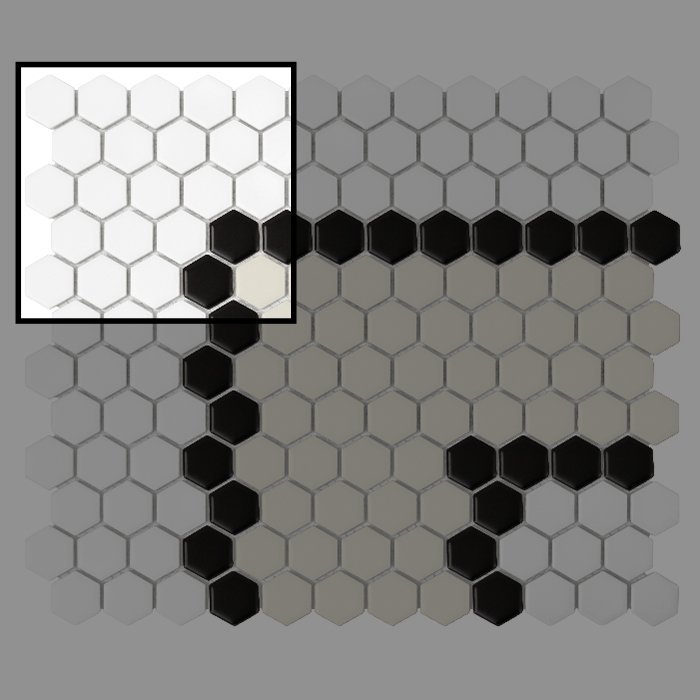 Échantillon Mini Hexagon STRIPE 3.3.B matt