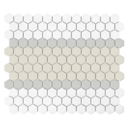 Carrelage hexagonal mat grès cérame rayures fines 3.A