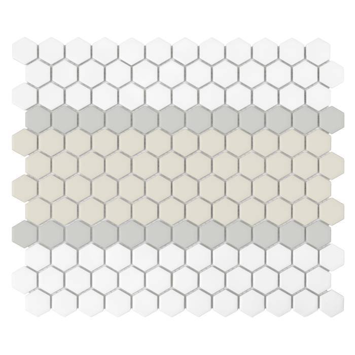 Carrelage hexagonal Mini rayures hexagonales 3.A mat
