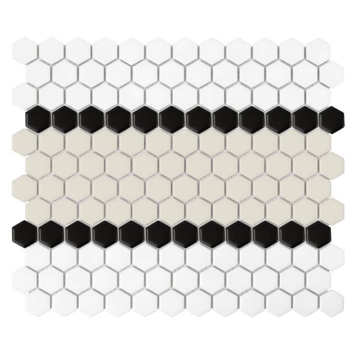 Carrelage hexagonal Mini rayures 3.B mate