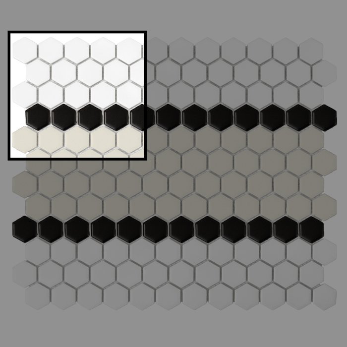 Échantillon Mini Hexagon STRIPE 3.B matt