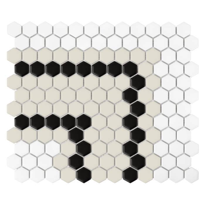 Carrelage hexagonal Mini rayures 5.2.C mat