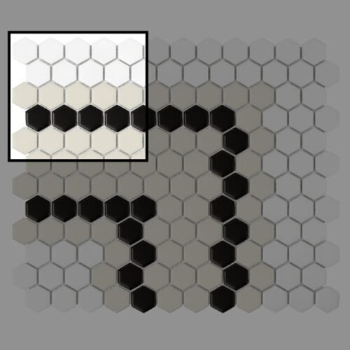 Échantillon de carrelage mural hexagonale STRIPE 5.2.C mat