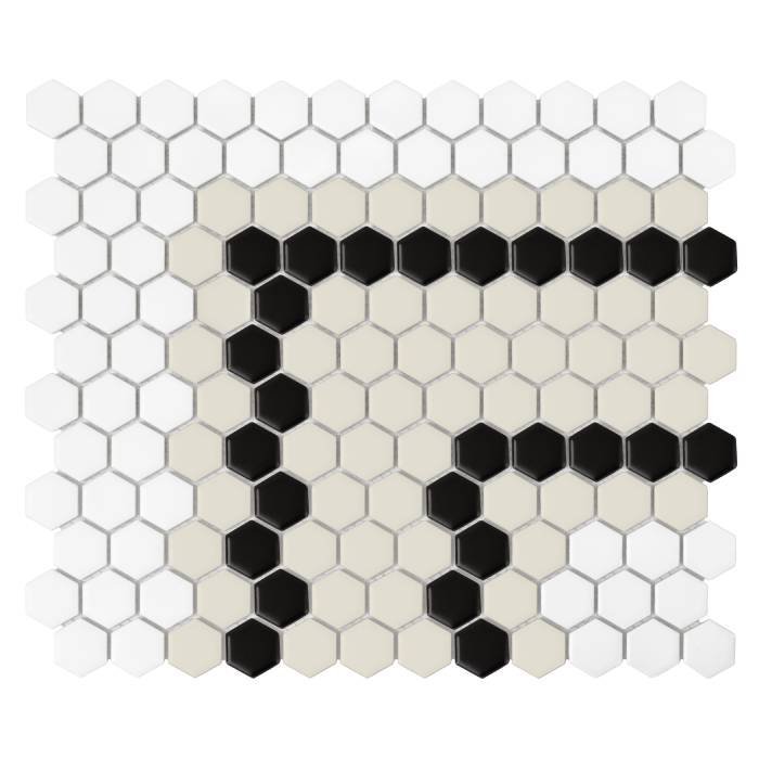 Carrelage hexagonal mini rayures 5.3.C mat